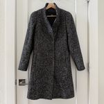 Cinzia Rocca Tweed Houndstooth Coat Wool Blend Size 2 Black Photo 3