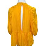 Urban Outfitters  Yellow Gold Candace Babydoll Top Large Cotton Keyhole‎ Opening Photo 2