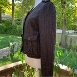 Anthropologie  Tweed Brigade Jacket Coat Cartonniers 8 M Cropped Brown Photo 6