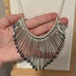 Liz Claiborne  Silver Tone Spoon Fringe Necklace Photo 1