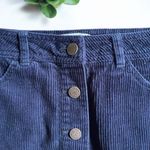 Miss Selfridge Corduroy Button-Front A-Line Skirt in Navy Photo 8