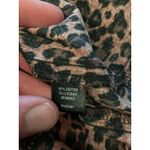 EXPRESS Shirt Dress Womens 8 Brown Leopard Print 3/4 Sleeve Button Knee Length Photo 9