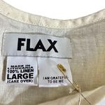 Flax NEW  100% Linen Cream Short Sleeve Top Oversized Photo 5