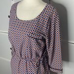 Merona  Red & Blue Belted Shift Dress Size Small Photo 1