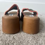 Steve Madden Slinky30 Platform Sandals Wood Block Heel Colorful Raffia Upper Photo 7