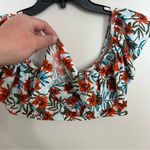 Cabana Del Sol Women’s  Floral Tropical Print‎ Ruffle Bikini Top Size Large Photo 3