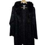 Catherines Vintage Y2K Sparkle Faux Fur Collar Cardigan Black 1X Photo 3
