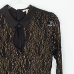 Kirra Womens Keyhole Lace Mini Dress Size M Black Long Sleeve Collar Whimsigoth Photo 1