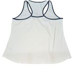 Lija Womens White Athletic Tank Top‎ Navy Trim Sleeveless Activewear Size Large Photo 2