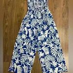 Kate Spade $298 Linen Cotton Pants Floral Jumpsuit Tropical Hawaiian Strapless M Photo 1