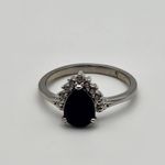 Fragrant Jewels Silver Tone Black Teardrop Ring (7) Photo 4