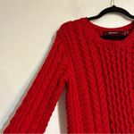 Sies Marjan Britta Cotton Cable Knit Pullover Sweater in Lipstick Red Medium Photo 4