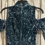 Lulus A Little Crush Slate Blue Velvet Cold Shoulder Bodycon Dress Photo 9