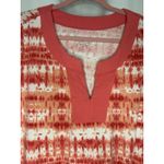 Cuddl Duds  2XL Coral Geometric Cotton Core V-Neck‎ Dress Side Pockets Photo 2