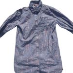 Victoria's Secret Victoria Secret Blue Iridescent Bed Shirt Long Size Medium M Striped Stripes Photo 1