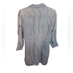 Theory  Baby Blue Sheer Mini Shirt Dress Photo 1