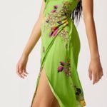 Urban Outfitters Green Floral Priscilla Lace Up Midi Dress Photo 2