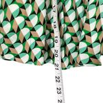On 34th Mini Skirt Womens 16 Catalina Green Combo Geometric Pleated Retro Chic Photo 8