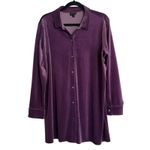 J.Jill Wearever Collection Purple Velvet Tunic Set Long Sleeve Top and Tank XL Photo 1