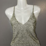 Love Republic Tank Top Womens M/L Green Knit V Neck Cami Stretch Made USA Size L Photo 0