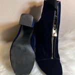 ZARA  Blue Velvet Zipper Ankle Boots Lace Up Heels Size 37EU /US7.5 Photo 11