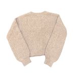 Topshop Cable Knit Button Up Sweater - Taupe Size 0-2 Photo 6
