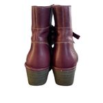 Fly London  BURGUNDY LACE‎ UP WEDGE BOOTS SZ. 7/37 Photo 5