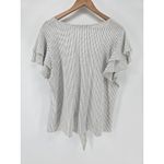 Adrianna Papell  Women's XL Polka Dot Ruffle Sleeve Tie Front Blouse Top Photo 2