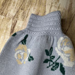 Willow & Wind Floral Square Neck Puff Sleeve Knit Sweater S Top Light Blue Women Photo 4