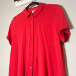 J. Jill Button Up Shirt Dress Collared Pink Pima Cotton Size Medium Knee Length Photo 0