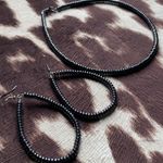 Black Stainless Steel Beaded Choker Earrings Set Photo 0