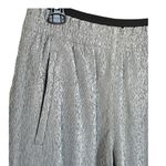 Athleta NWT  Echo Wide Leg Crop Pant Gray Microstripe Size 8 | Travel Pants Photo 1