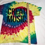 Create Music Graphic Tie Dyed Yellow Rainbow Cotton Tee Size Medium Unisex Photo 4