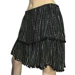 Allison New York Women’s Size M Black White Chiffon Pom Pom Trim Tiered Skirt Size M Photo 0