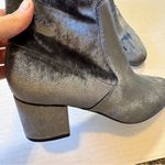 Ivanka Trump  Blue Grey Velvet Ankle Sock Boots Womens 7 Fall Classic Heeled Photo 8
