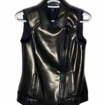 W By Worth Worth zippered faux leather duochrome moto vest size 0 Photo 9