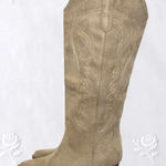 FOMOTI NIB Tan Taupe Western Cowgirl Faux Suede Cowboy Boots US 7 Gray Photo 0