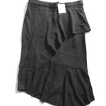 Anthropologie  BORDEAUX TIERED RUFFLED CHARCOAL GREY SKIRT 4 Photo 0