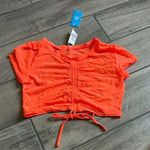 Cupshe  Orange Ruched Tie Front Crop Top Photo 0