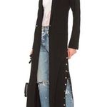 NBD NWT  Sienna Duster Long Coat Size Medium Snap Side Buttons Black Photo 7