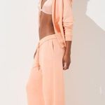 SKIMS French Terry Zip Up Hoodie in Cantaloupe, Size Small Photo 3