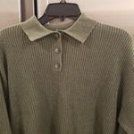 💕LUNYA💕 Cozy Cotton Silk Polo Pullover Sweater ~ Canopy Green M NWT Size M Photo 7