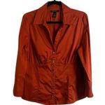 Banana Republic Burnt Orange Rust Fitted 3/4 Sleeve Shirt Photo 0