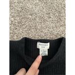 Brooks Brothers 365 womens L 100% merino wool black knit sweater crop top ribbed Photo 3