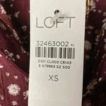 Loft NWT WO SIZE XS LONG SLEEVE TIE FRONT REDDISH BROWN FLORAL METALLIC GOLD Photo 5