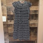 Loft ✨ Black & White Eyelet Smocked Yoke Swing Dress Photo 9