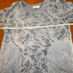 Anthropologie  Saturday Sunday Laser Cut Rolled Sleeve Pullover‎ Blue Size Medium Photo 6