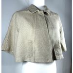 a.n.a Womens Platinum Colored Metallic Cropped Jacket Size S Retro Glam Y2K Twee Photo 1