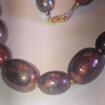 Vintage Metallic Bronze Dark Gray Beaded Boho Retro Necklace Photo 2