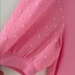 CeCe  Pink Short Sleeve Top with swiss dot sleeves Photo 2